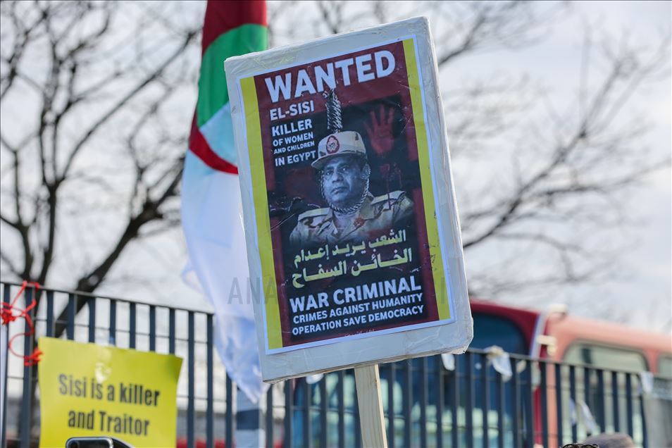 Protest against Abdel Fattah el-Sisi in London.