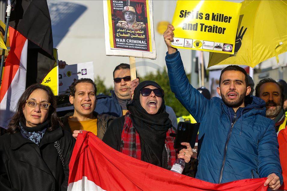 Protest against Abdel Fattah el-Sisi in London.