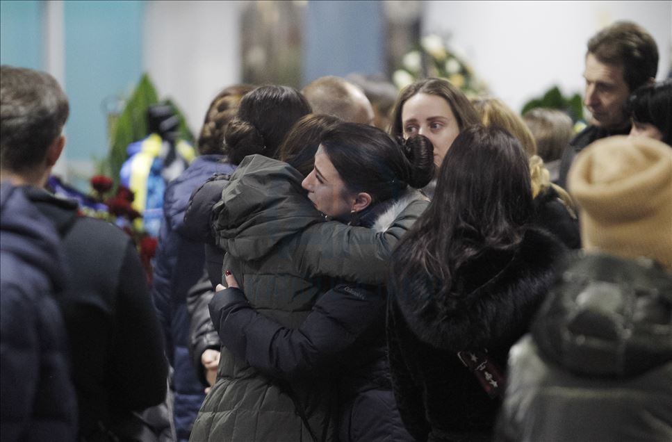 A honoring ceremony of the victims in the plane crash in Iran, at the Boryspil Airport in Kiev