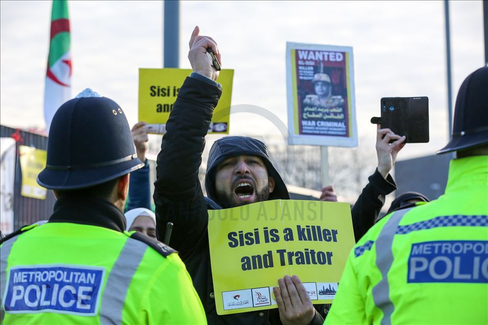Protest against Abdel Fattah el-Sisi in London.