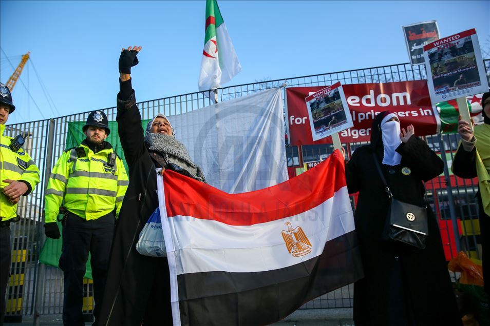 Protest against Abdel Fattah el-Sisi in London.