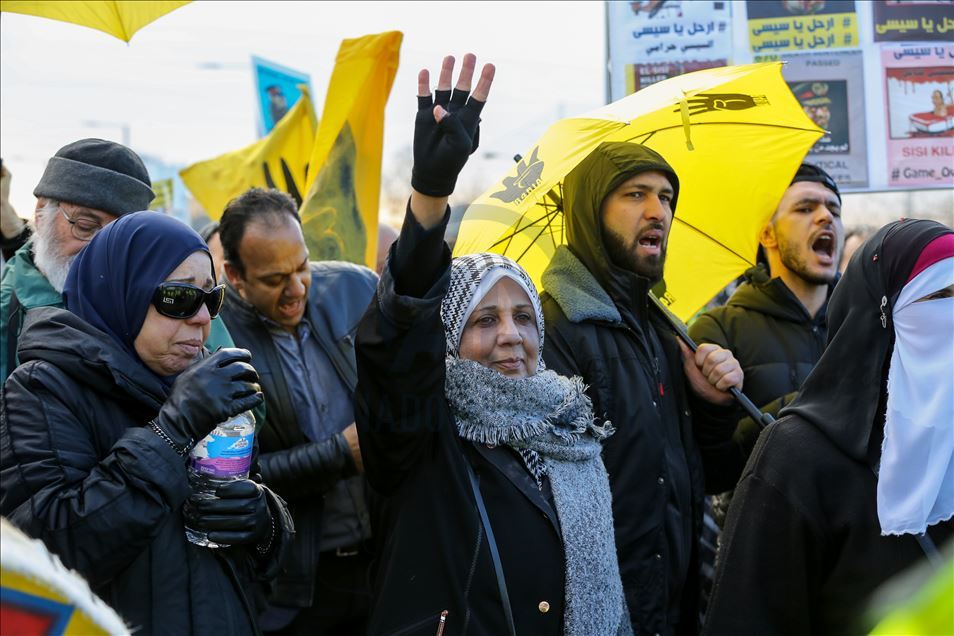 Protest against Abdel Fattah el-Sisi in London.