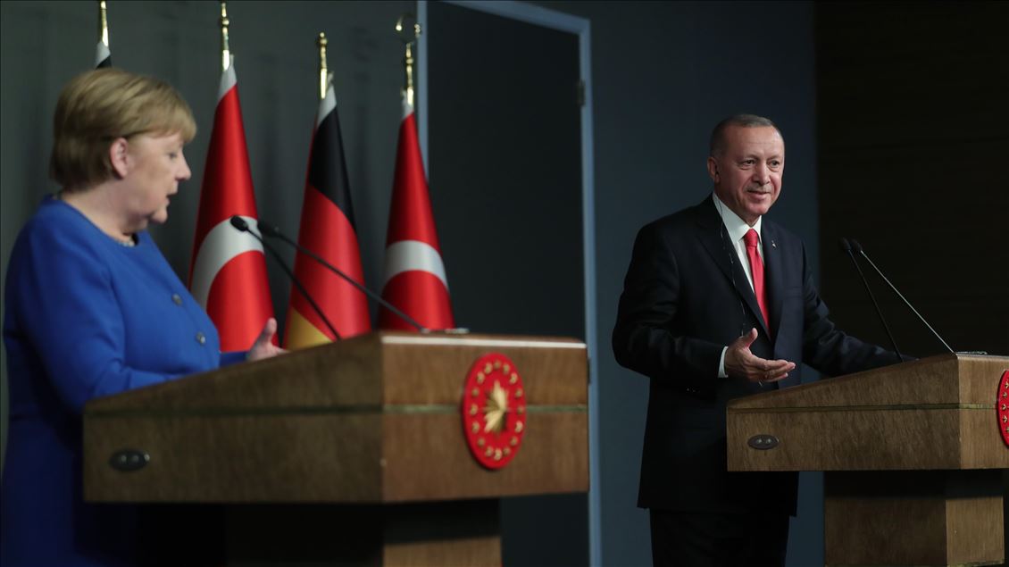 نشست خبری مشترک  اردوغان و مرکل در استانبول