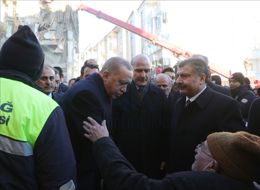 Erdogan u gradu Elazigu pogođenim razornim zemljotresom 