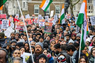Protestas en Londres contra la Nueva Ley de Ciudadanía India