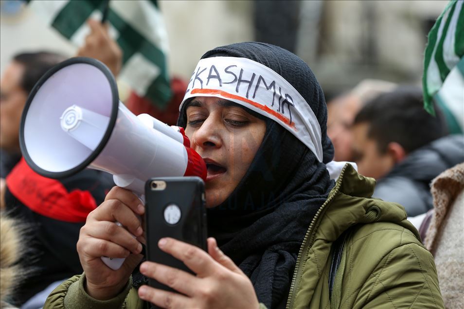 Free Kashmir Protest outside Indian High Commission in London. UK
