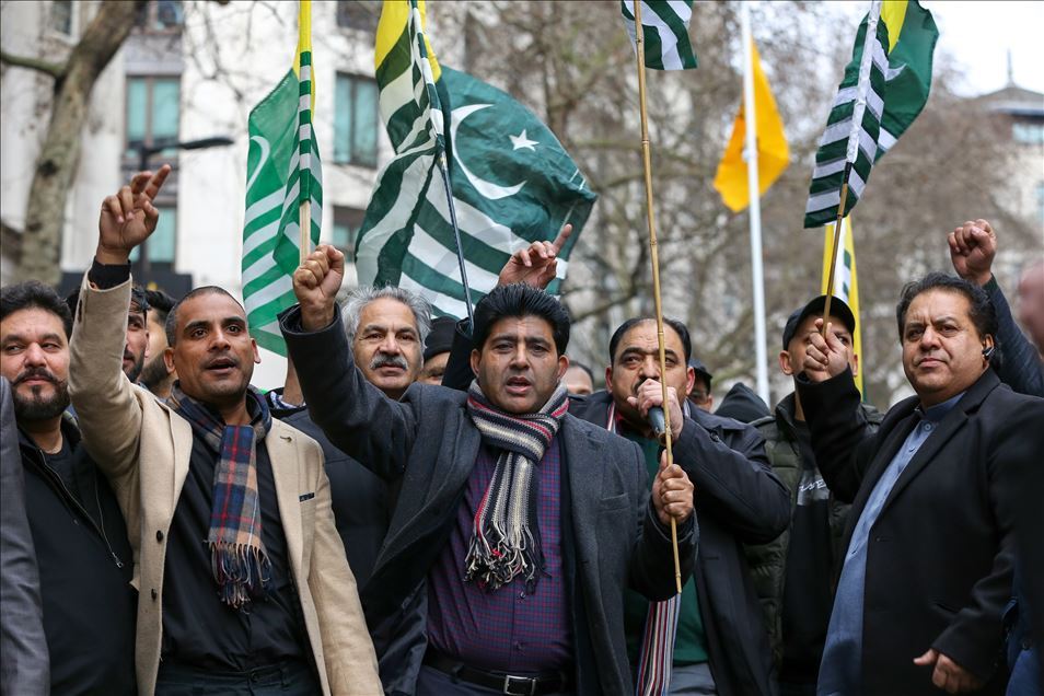 Free Kashmir Protest outside Indian High Commission in London. UK