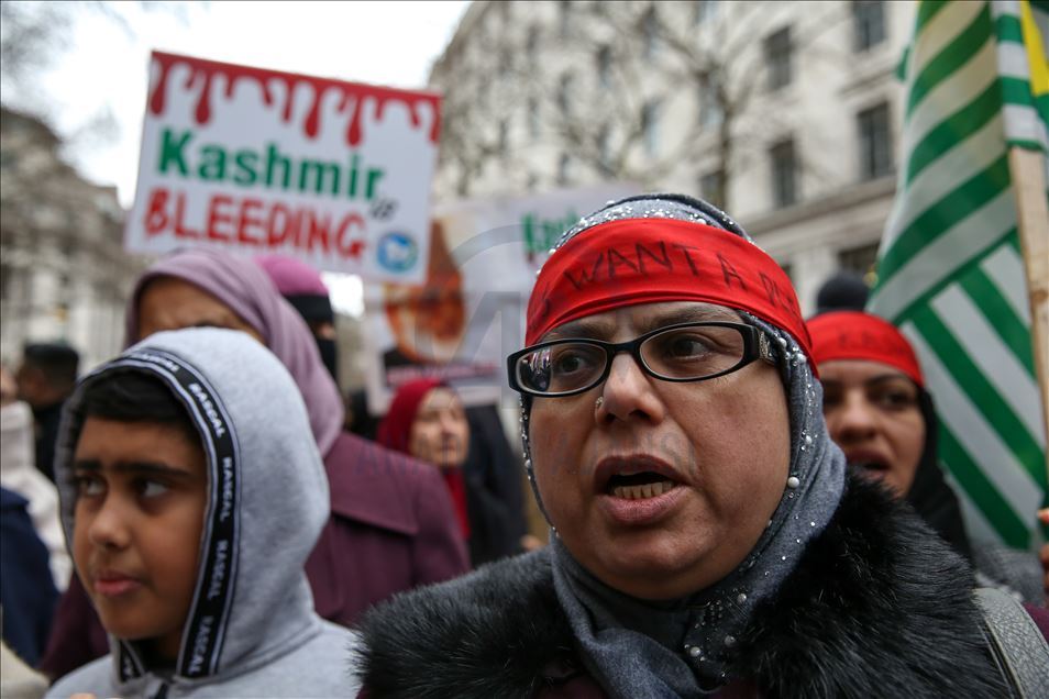 Free Kashmir Protest outside Indian High Commission in London. UK