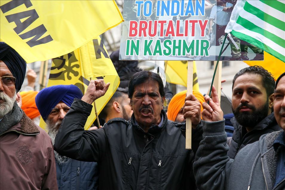 Free Kashmir Protest outside Indian High Commission in London. UK