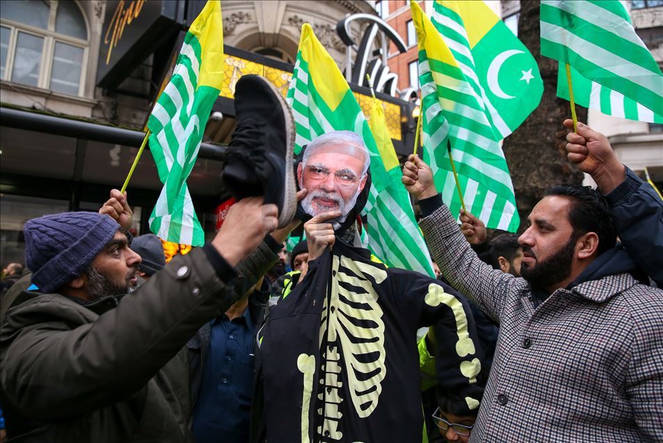 Free Kashmir Protest outside Indian High Commission in London. UK