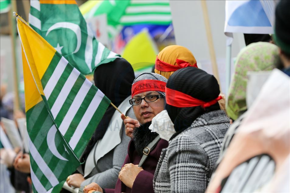 Free Kashmir Protest outside Indian High Commission in London. UK