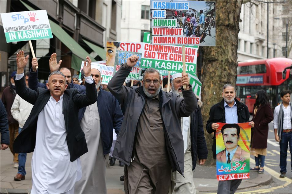 Free Kashmir Protest outside Indian High Commission in London. UK