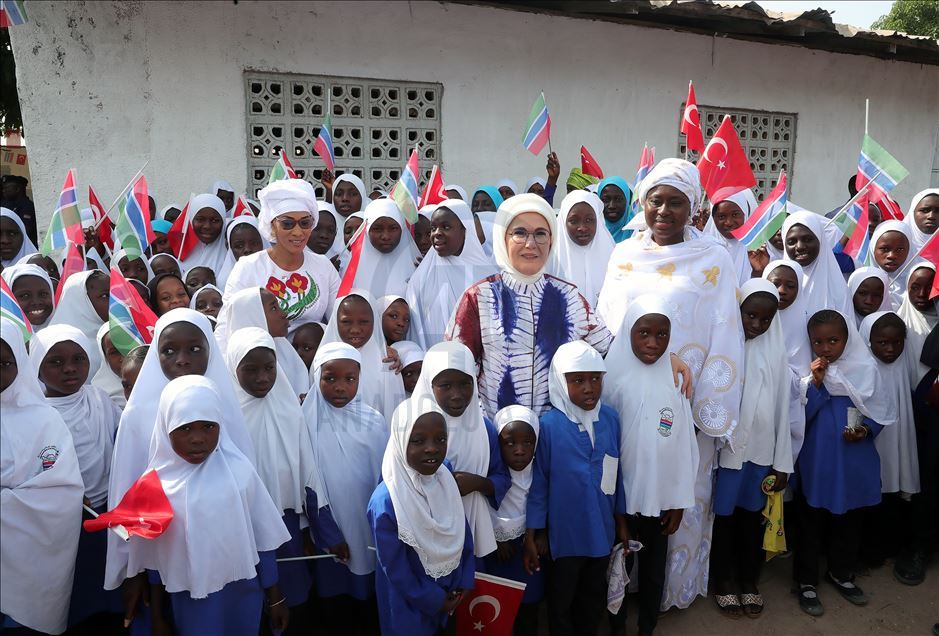 Emine Erdogan attend the opening of a Mosque and School in Gambia