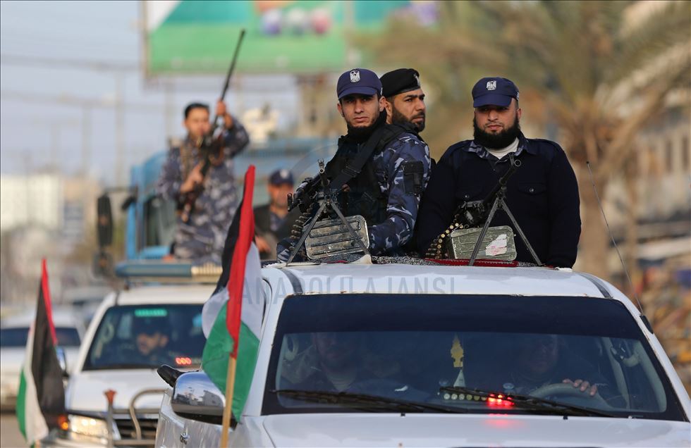 غزة.. مسير عسكري لـ"الداخلية" رفضا لصفقة القرن المزعومة
