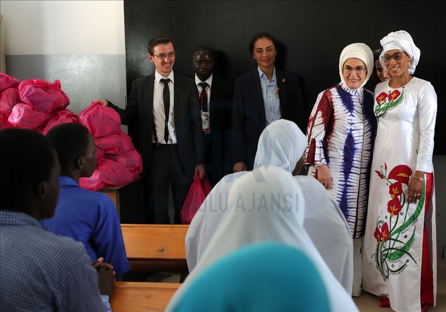 Emine Erdogan attend the opening of a Mosque and School in Gambia