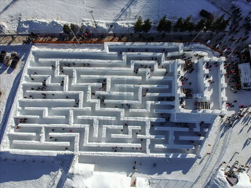 Polonia crea el laberinto de nieve más grande del mundo