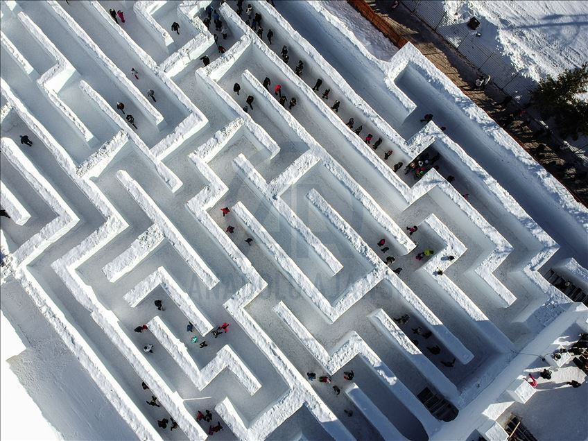 Poland creates the biggest snow maze in the world