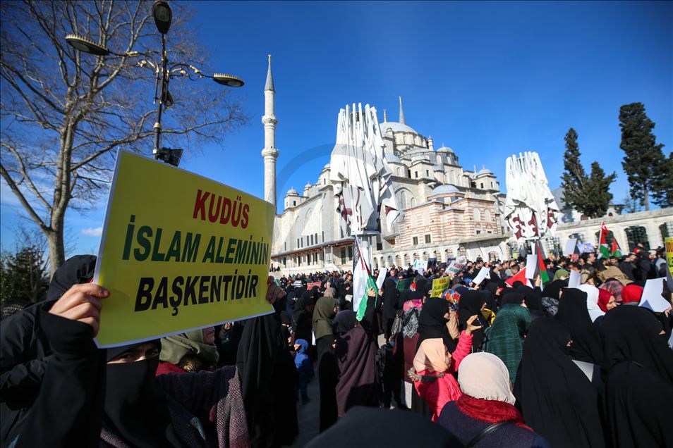 İstanbul'da ABD'nin sözde Orta Doğu barış planı protesto edildi