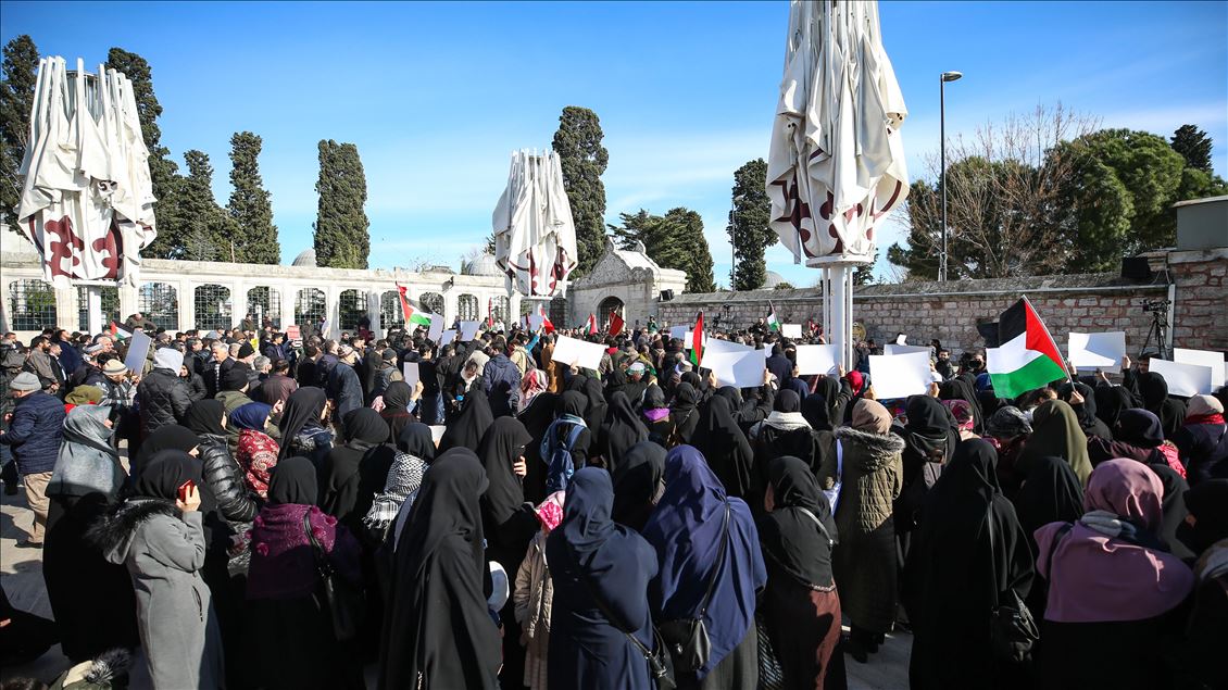 İstanbul'da ABD'nin sözde Orta Doğu barış planı protesto edildi