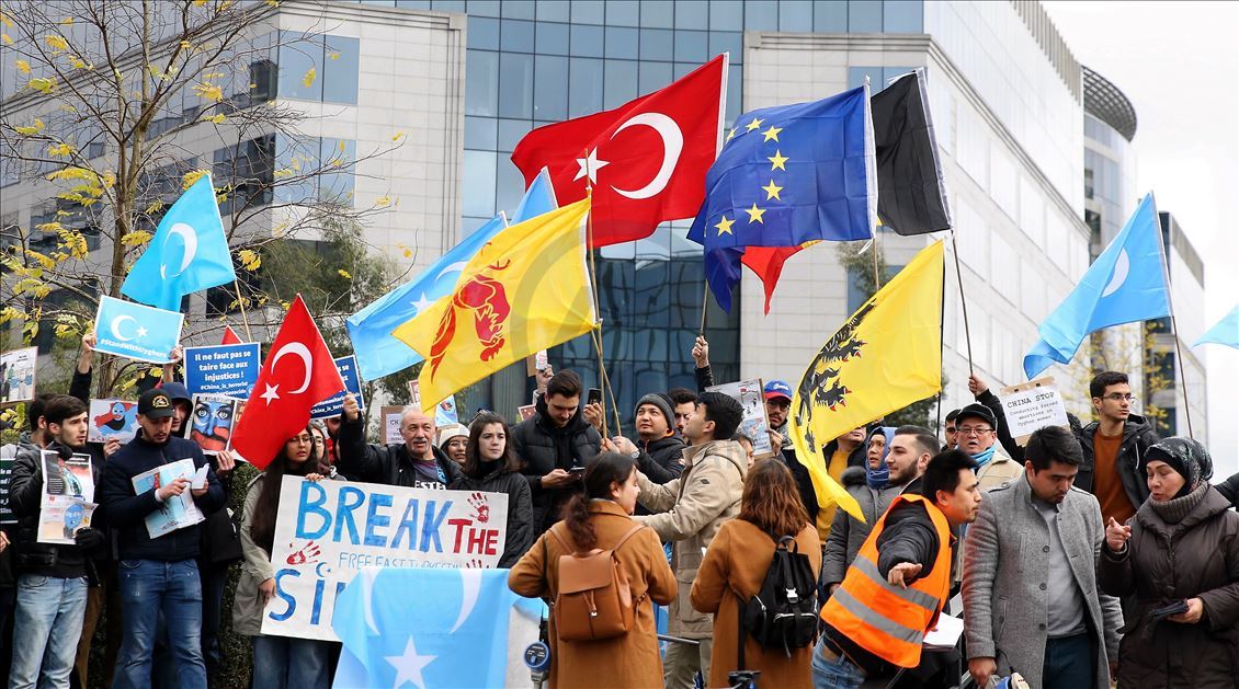 Uighur Turks stage anti-China protest in Brussels