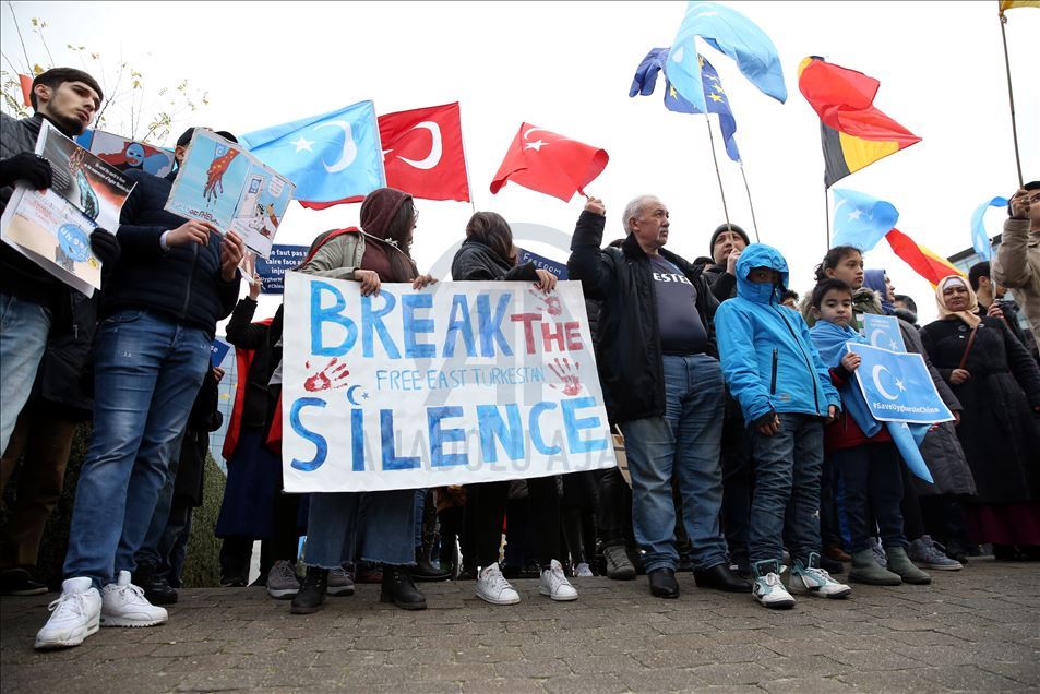 Uighur Turks stage anti-China protest in Brussels