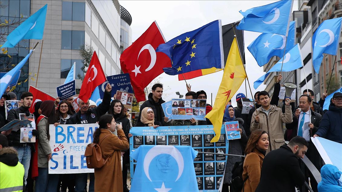 Uighur Turks stage anti-China protest in Brussels