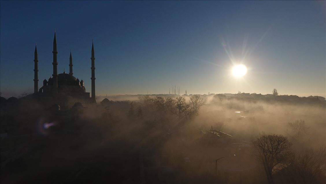 Foggy weather in Edirne