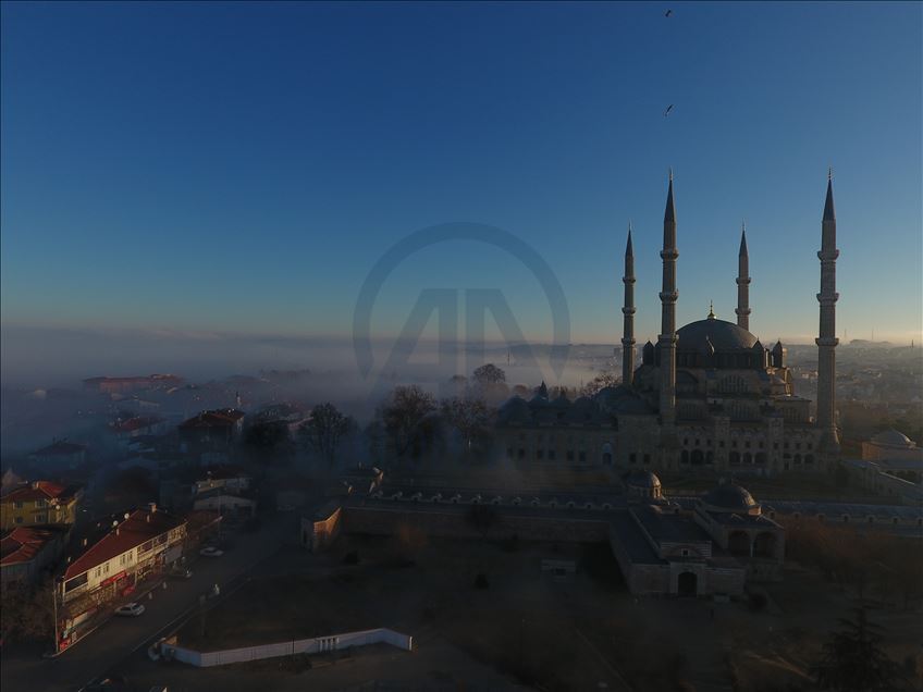 Foggy weather in Edirne