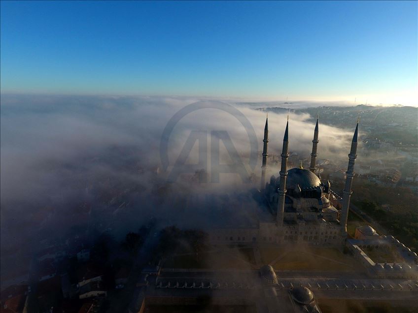 Foggy weather in Edirne