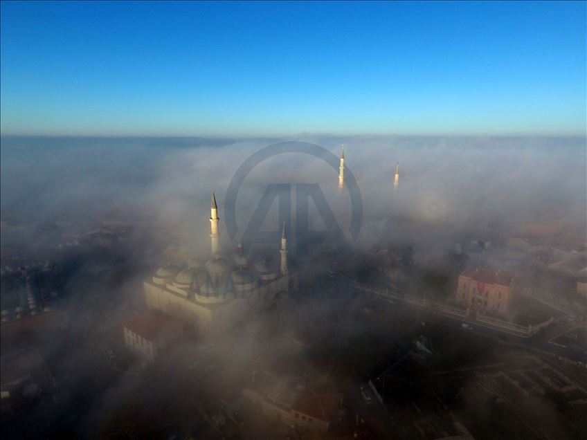 Foggy weather in Edirne