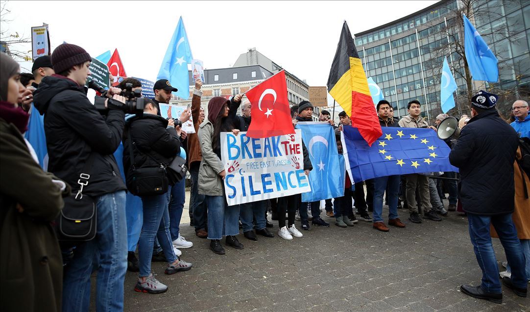Uighur Turks stage anti-China protest in Brussels