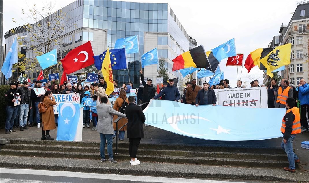 Uighur Turks stage anti-China protest in Brussels