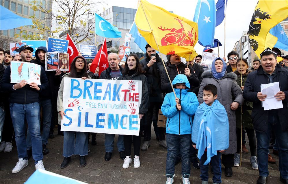 Uighur Turks stage anti-China protest in Brussels