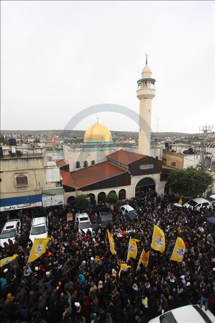 تشييع جثمان شرطي فلسطيني استشهد برصاص إسرائيلي شمالي الضفة