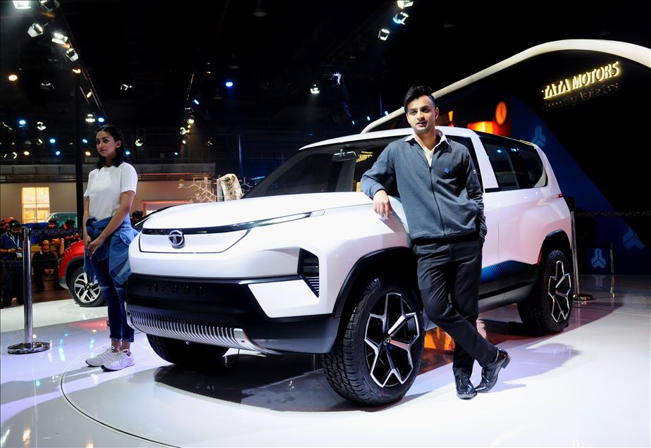 UTTAR PRADESH, INDIA -  FEBRUARY 07 : Tata Motors Sierra car is displayed on stage at the Auto Expo 2020  on February 7, 2020, in Greater Noida, India. : Imtiyaz khan