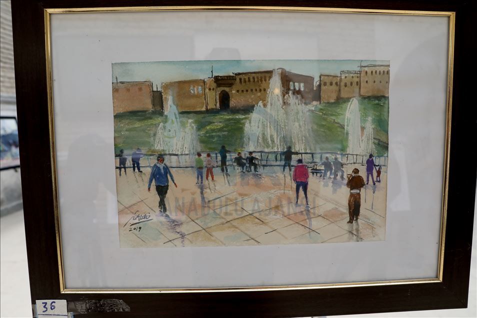 پێشانگایەکی تابلۆ و نیگارکێشی لەسەر قەڵای هەولێر کرایەوە