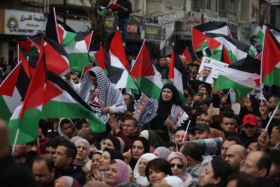 Protesta contra el plan de Oriente Medio de Trump en Cisjordania