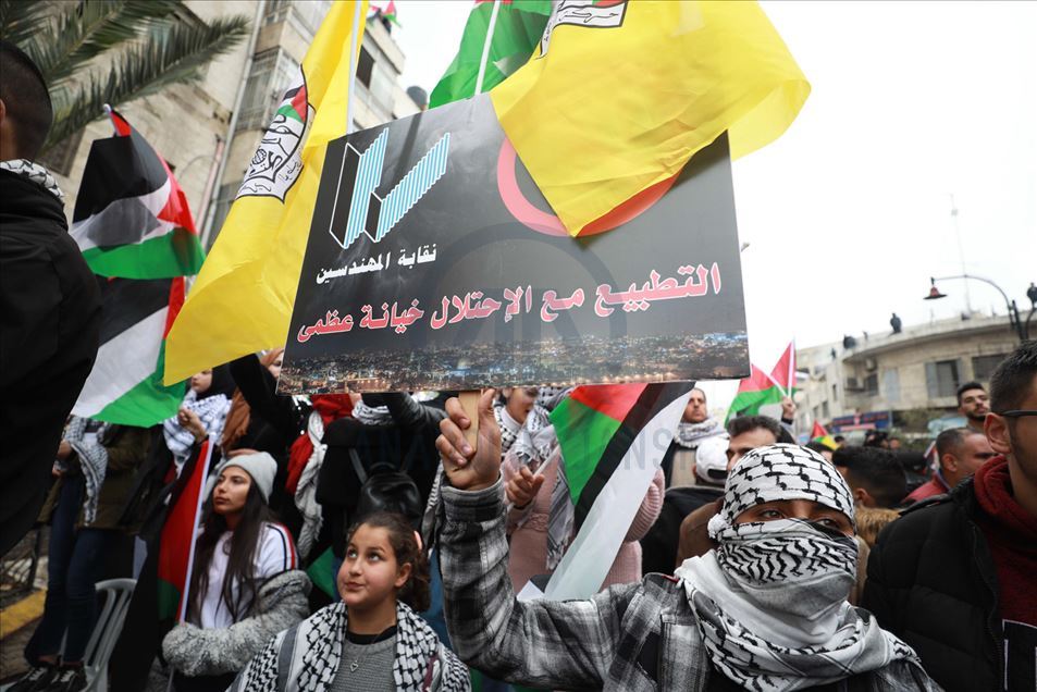 Protesta contra el plan de Medio Oriente de Trump en Cisjordania