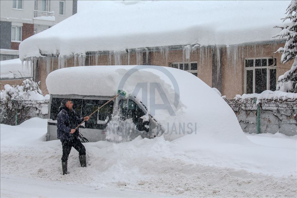 Snow depth exceeds one meter in Turkey's Van