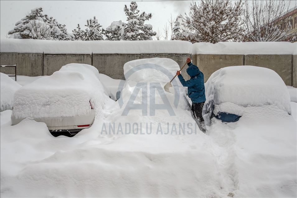 Snow depth exceeds one meter in Turkey's Van