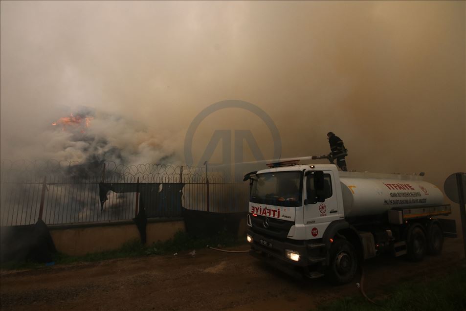 Fire break out in cottonseed oil factory in Adana