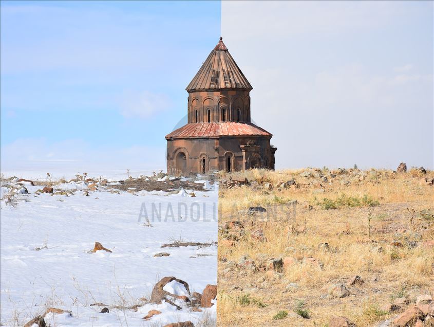 Kars'ta yaz kış manzaraları