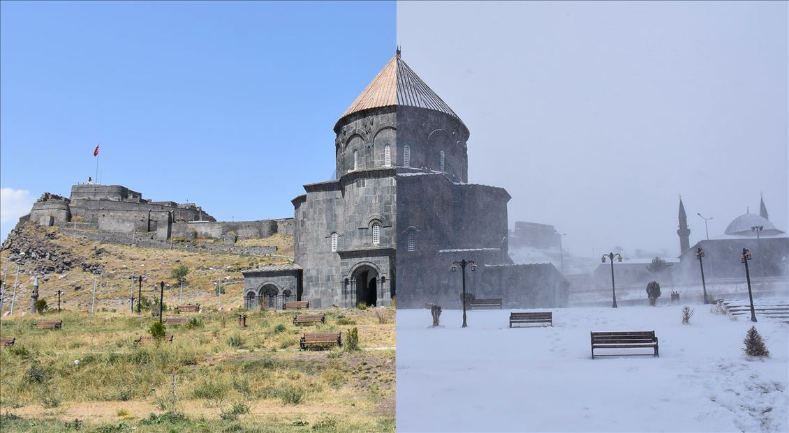 Kars'ta yaz kış manzaraları