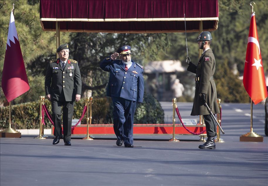 استقبال رسمی از رئیس ستاد مشترک ارتش قطر در آنکارا