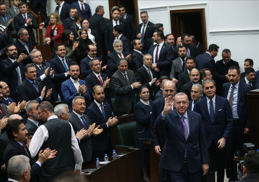 حضور اردوغان در نشست هفتگی حزب عدالت و توسعه در آنکارا