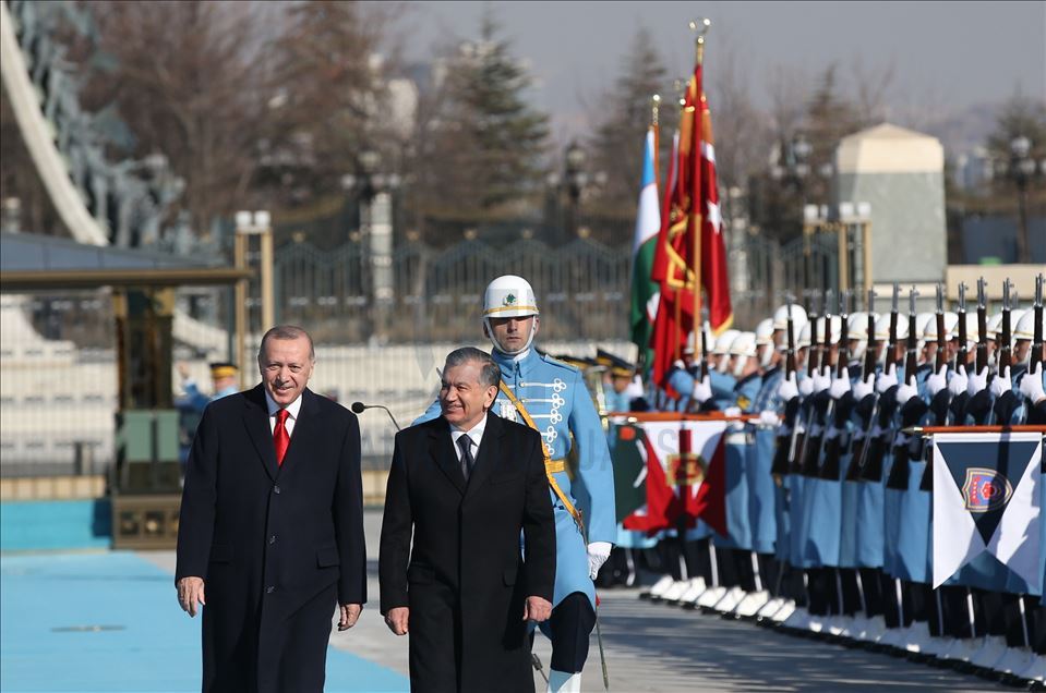 Özbekistan Cumhurbaşkanı Mirziyoyev Ankara'da