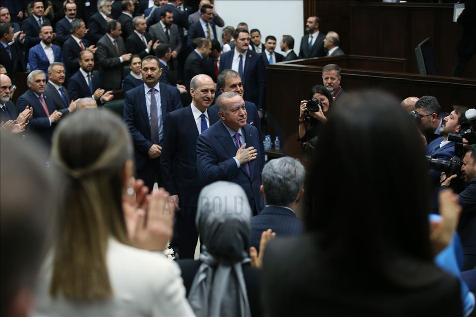 حضور اردوغان در نشست هفتگی حزب عدالت و توسعه در آنکارا