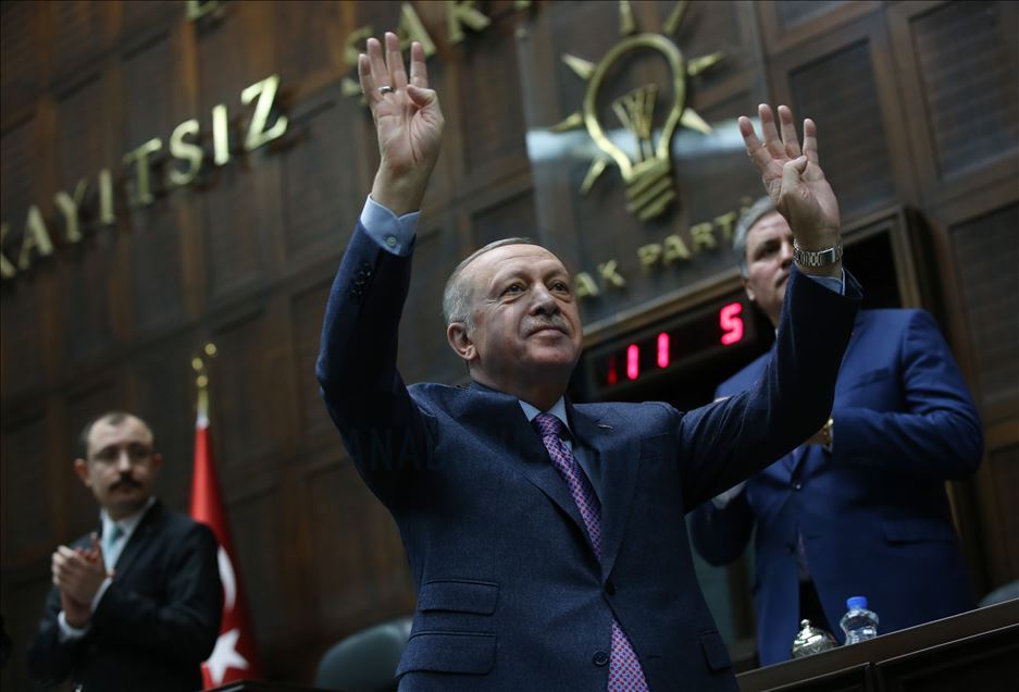 حضور اردوغان در نشست هفتگی حزب عدالت و توسعه در آنکارا