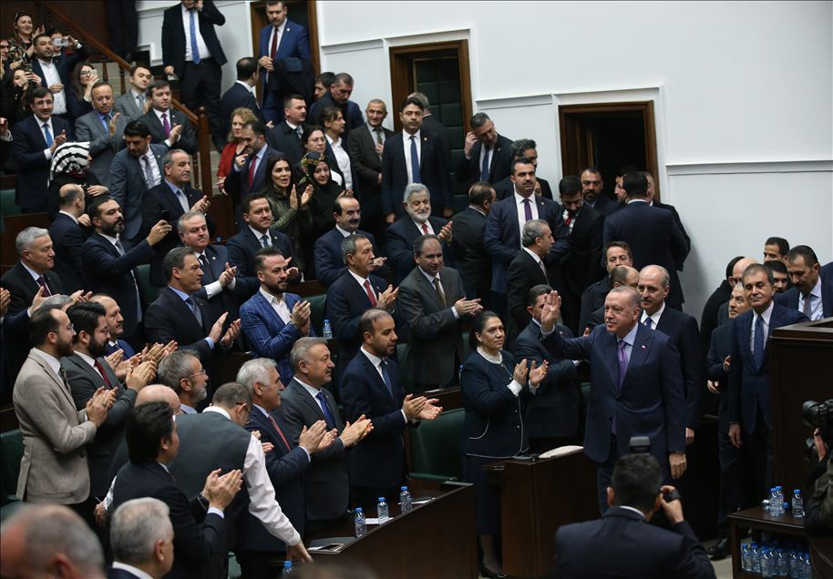 حضور اردوغان در نشست هفتگی حزب عدالت و توسعه در آنکارا