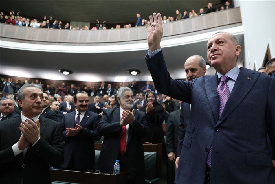 حضور اردوغان در نشست هفتگی حزب عدالت و توسعه در آنکارا